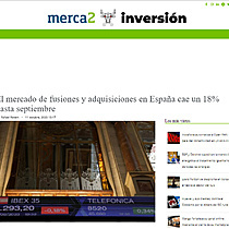 El mercado de fusiones y adquisiciones en Espaa cae un 18% hasta septiembre